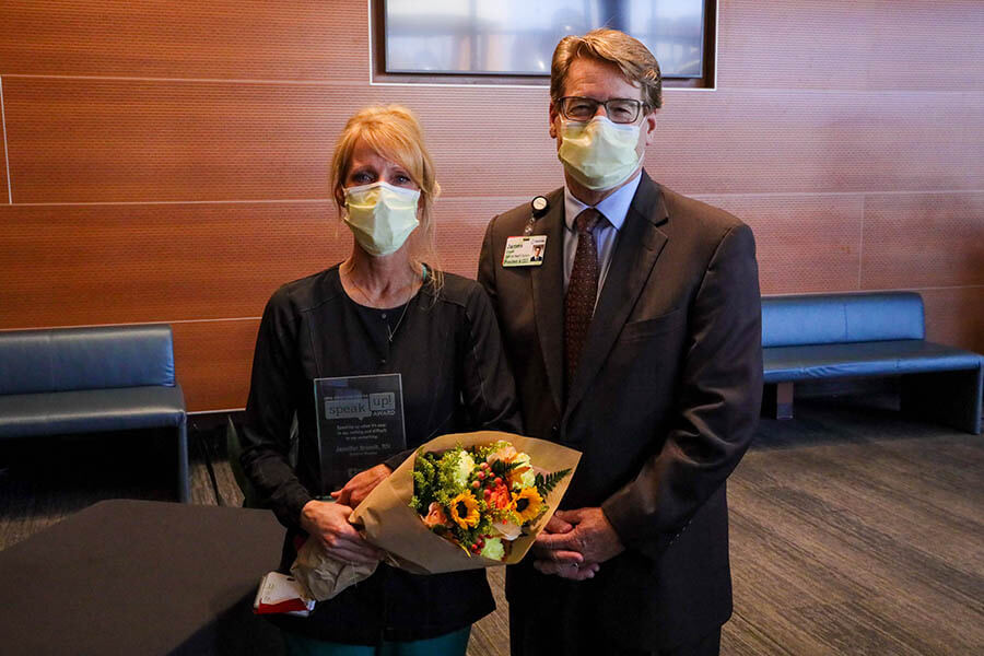 CEO Dover congratulates Brandt on MHA Speak Up award CEO Dover congratulates Brandt on MHA Speak Up award