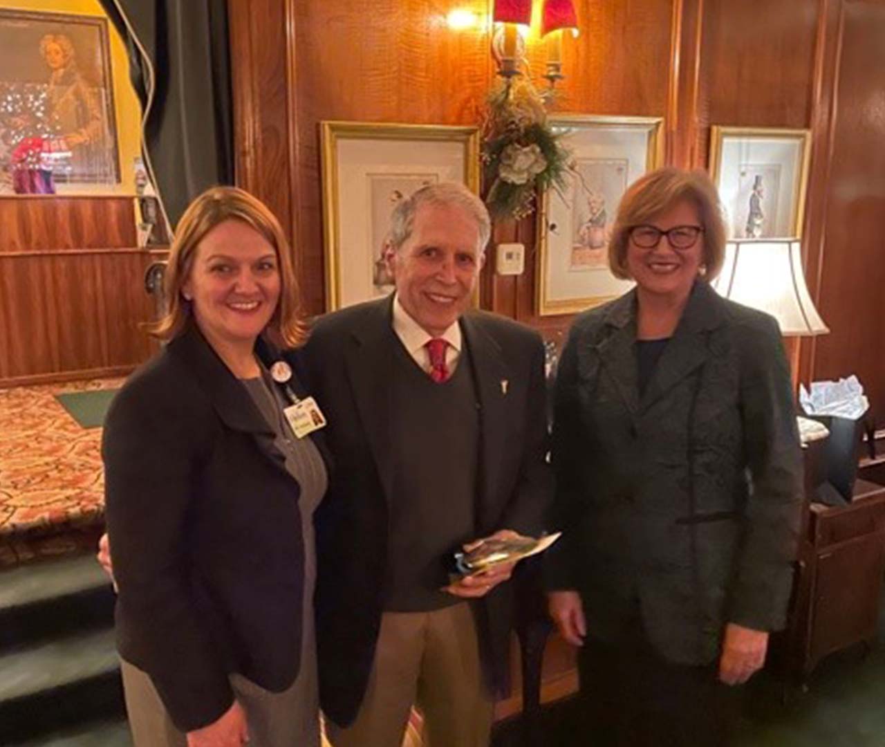 Frederick Darin with Helen Johnson & Current Board Chair Lori Pray