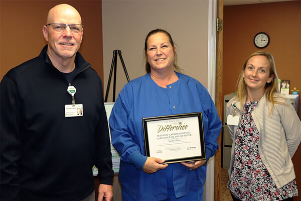 Leslie Bliss Sparrow Carson Caregiver of the Quarter