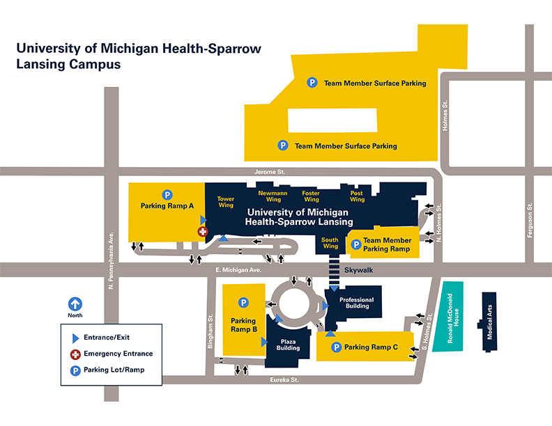 UM Health-Sparrow Lansing Campus Map UM Health-Sparrow Lansing Campus Map