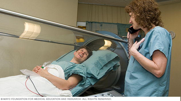 Individual hyperbaric oxygen unit, also called a monoplace hyperbaric oxygen unit