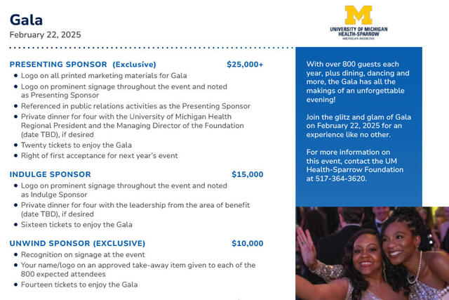 UM Health-Sparrow Foundation 2025 Sponsorship Opportunities Teaser
